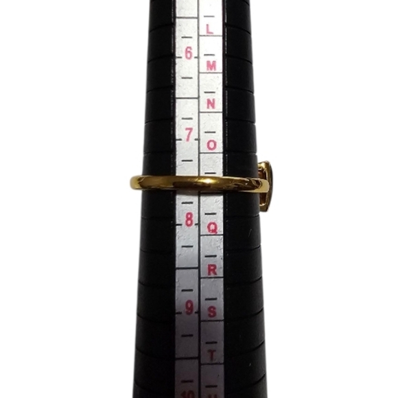 KATE SPADE "Take a Bow" Black and Gold -Tone Enamel Bow Ring 7.5 - Picture 5 of 9